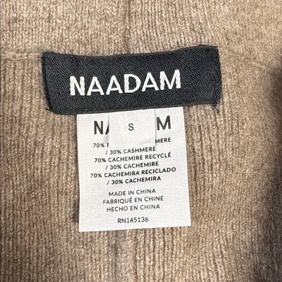 NAADAM Cashmere Biker Shorts Tan Size Small